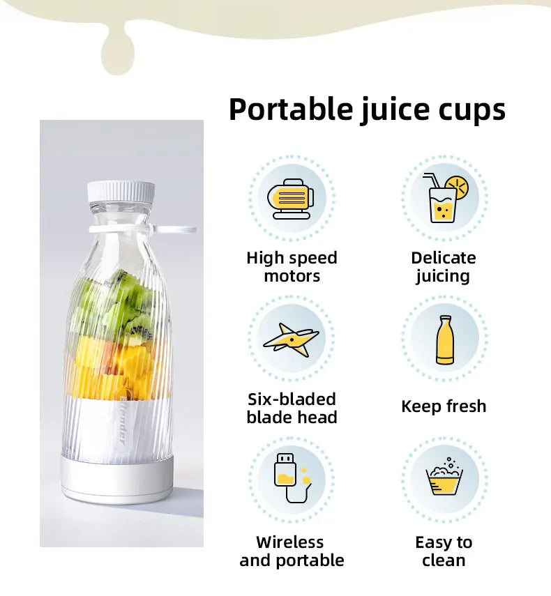 Portable Blender 500ml Mini Juicer